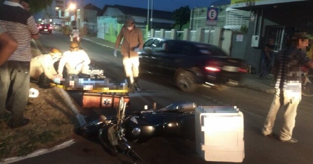 Homem fica ferido em acidente de trânsito no Bairro Mãe de Deus em Catalão