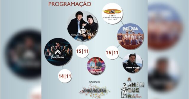 Prefeitura divulga programação de aniversário de 66 anos de Anhanguera