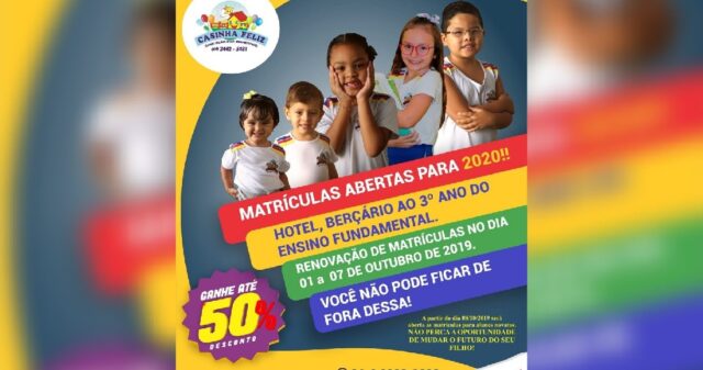Escola Casinha Feliz com matrículas abertas
