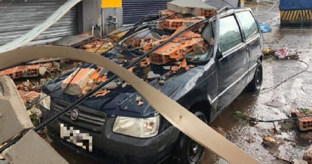 Chuva e ventos fortes causam estragos na cidade de Caldas Novas