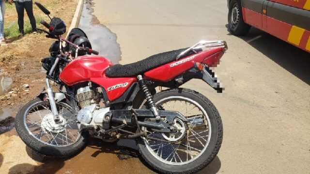 Jovem fica ferido em acidente de trânsito no Bairro Primavera em Catalão