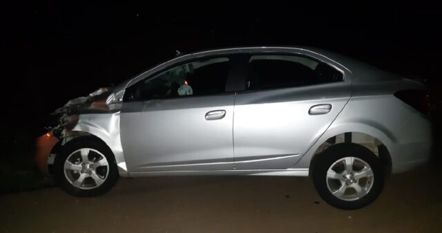 Carro se envolve em acidente com animal na BR-050, em Campo Alegre de Goiás