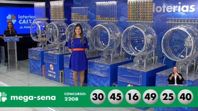 Mega-Sena, concurso 2.208: ninguém acerta as seis dezenas e prêmio vai a R$ 13,5 milhões