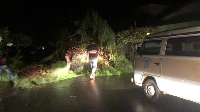Forte tempestade causa estragos em Pires do Rio (GO) entre a tarde e a noite desse domingo (24)