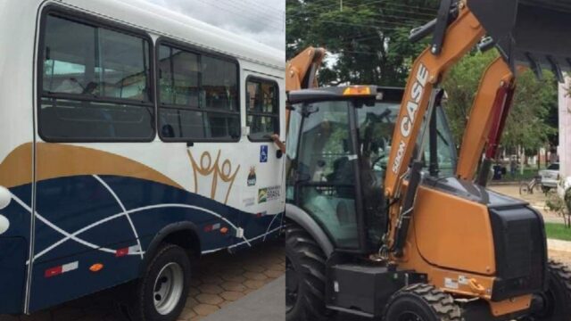 Prefeitura de Três Ranchos recebe maquinários é microônibus através de emendas parlamentares