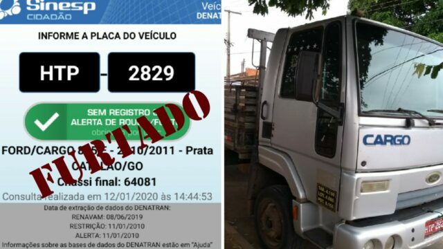 Motorista tem caminhão furtado em Catalão e faz apelo para encontrá-lo