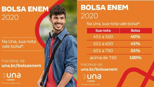UNA Catalão oferece bolsas de até 100% para participantes do Enem