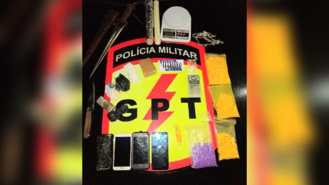 Polícia Militar prende três suspeitos por tráfico de drogas em Pires do Rio