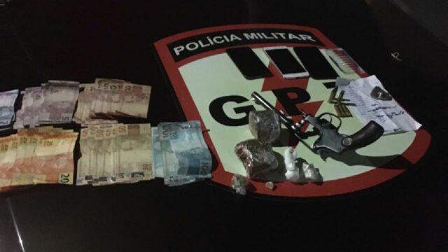 PM realiza apreensão de drogas, arma e prisão de suspeitos, em Catalão
