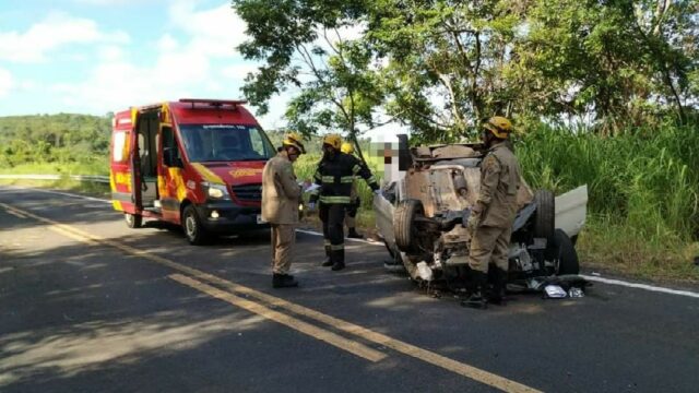 Capotamento é registrado na GO-213 entre Caldas Novas e Ipameri