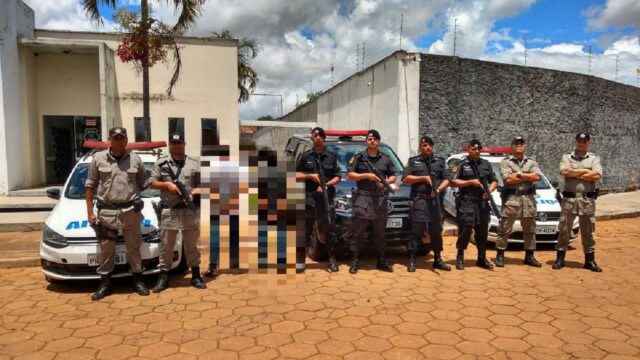 PM realiza prisão de suspeitos de roubo a residência na cidade de Pires do Rio