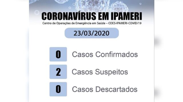 Ipameri registra o segundo caso suspeito de coronavírus no município
