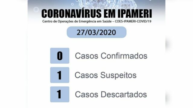 Exame dá negativo para o caso suspeito de coronavírus em Ipameri