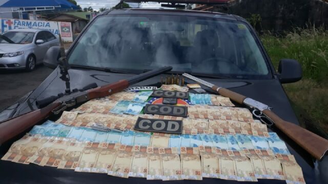 Polícia realiza flagrante de suspeito na posse ilegal de arma de fogo e munições e posse de entorpecentes