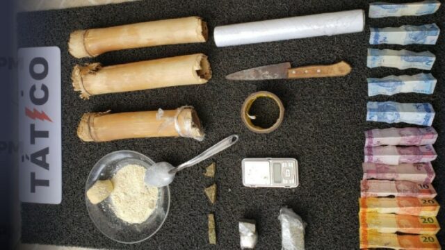 Tático Móvel realiza prisão de suspeito por tráfico de drogas