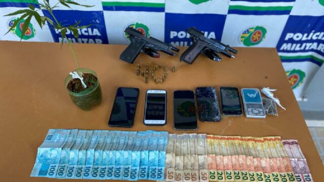 Em Ipameri, PM desarticula quadrilha que comercializa drogas e arma de fogo na região