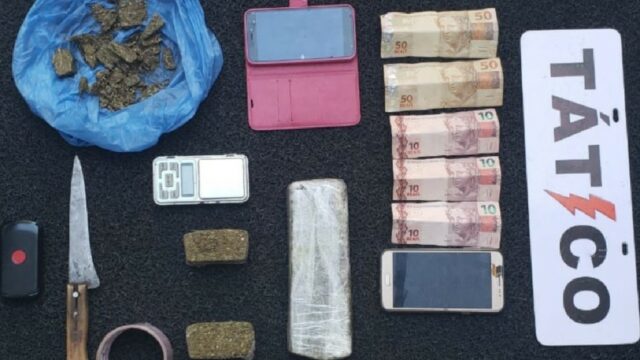 Tático Móvel realiza prisão de suspeito por tráfico de drogas