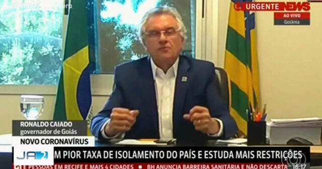 Governador afirma que deve adotar isolamento intermitente para conter pandemia em Goiás