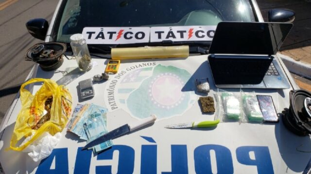 Tático Móvel do 18ºBPM, realiza prisão em flagrante de suspeita por tráfico de drogas em Catalão