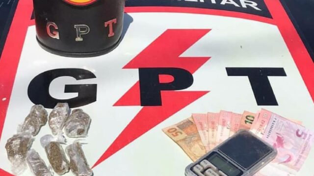 PM prende suspeito por crime de tráfico de drogas em Pires do Rio