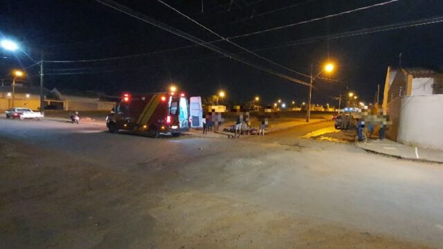 Motociclista fica ferido em cruzamento no Bairro Estrela, em Catalão