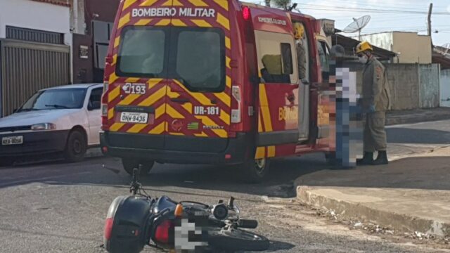 Motociclista fica ferido após ser fechado por carro em Catalão