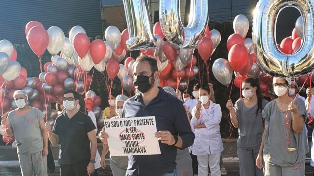 Hospital Nasr Faiad comemora 100ª alta de paciente recuperados da Covid- 19