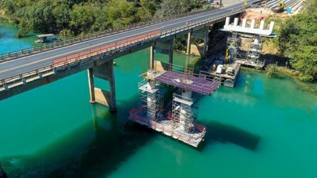 Obras de duplicação da ponte sobre o Rio Paranaíba têm ritmo intenso