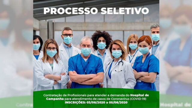 Prefeitura de Catalão: Encerram dia 05 as inscrições do Processo Seletivo com 66 vagas para o hospital de campanha