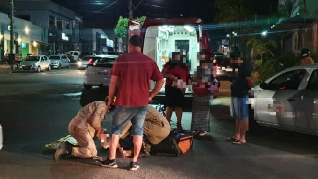 Mulher fica ferida após queda de moto em Catalão