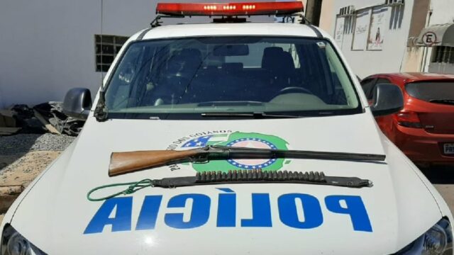 Batalhão Rural apreende arma de fogo após denuncia de disparos no município de Catalão
