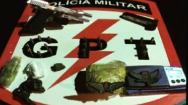 Em Pires do Rio, GPT prende dois suspeitos por tráfico, apreende drogas e arma de fogo