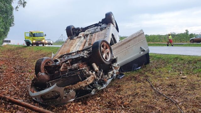Saída de pista seguida de capotamento deixa pessoas ferida na BR 050 em Catalão