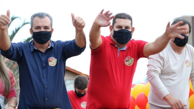 Candidato a prefeito, Cebinha Nascimento (MDB) e vice-prefeito Nelci Cândido (MDB) realiza carreata em Ouvidor