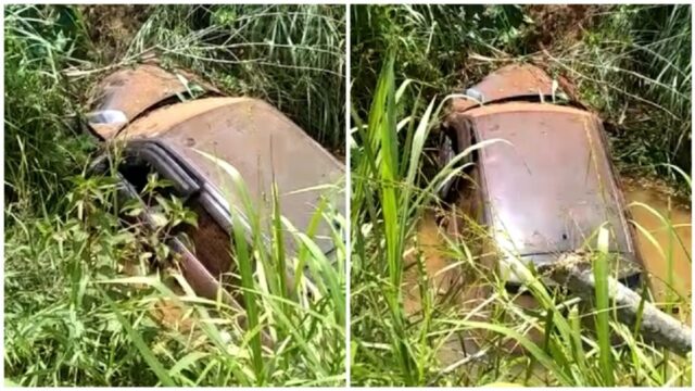 Em Catalão, carro cai em ribanceira depois de motorista perder o controle