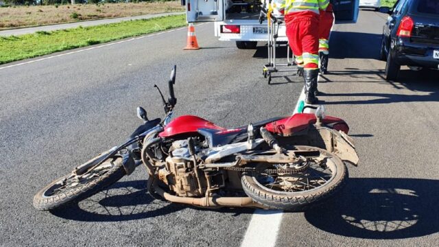 Acidente deixa motociclista com ferimentos graves na BR 050 em Catalão