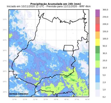 Prognóstico de chuva para os próximos dias em Catalão e região