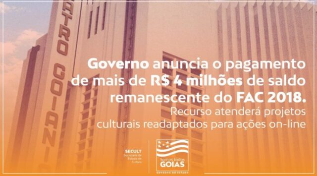 Governo anuncia o pagamento de mais de R$ 4 milhões de saldo remanescente do Fundo de Arte e Cultura 2018
