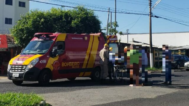 Acidente em avenida de Catalão deixa motociclista ferido