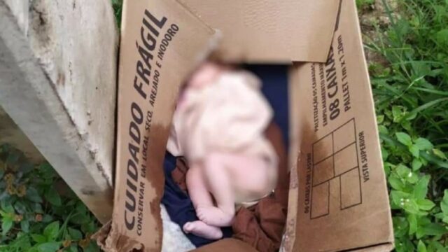 Recém-nascido é encontrado dentro de caixa de papelão deixada em calçada de Goiânia