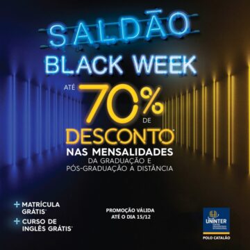 Saldão Black Week: UNINTER lança 7 cursos novos de graduação com desconto de até 70%.