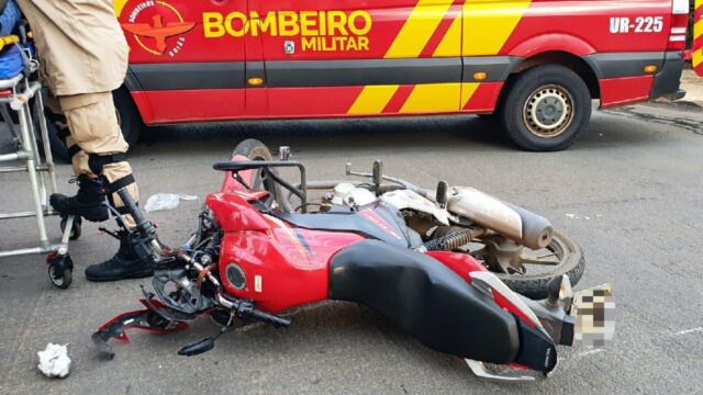 Motociclista fica ferido após colisão com veículo em Catalão