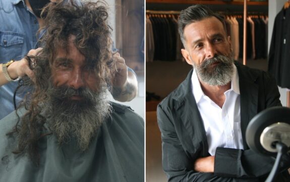 Cantor dá 'banho de loja' e muda o visual de morador de rua após ele pedir uma lâmina para se barbear; veja antes e depois