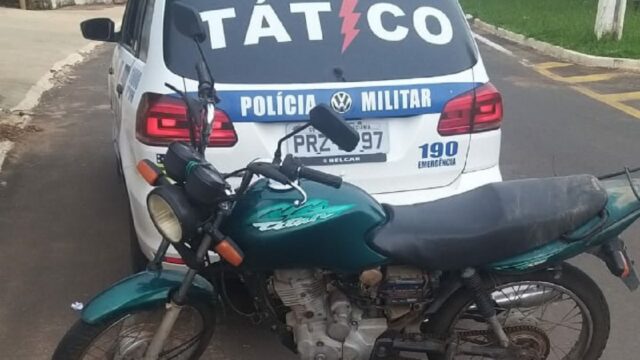 Em Ouvidor, equipe Tático Móvel recupera moto com restrição de furto registrado em Araguari (MG)