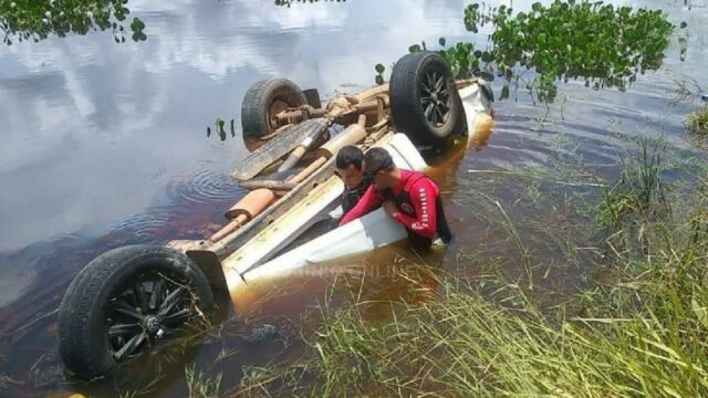 Tragédia: sojicultor e funcionário morrem após veículo capotar e cair em represa, na zona rural de Coromandel