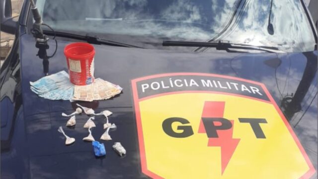 GPT do 18ºBPM realizou a prisão de um indivíduo pelo crime de Tráfico de Drogas, no bairro Conquista, em Catalão