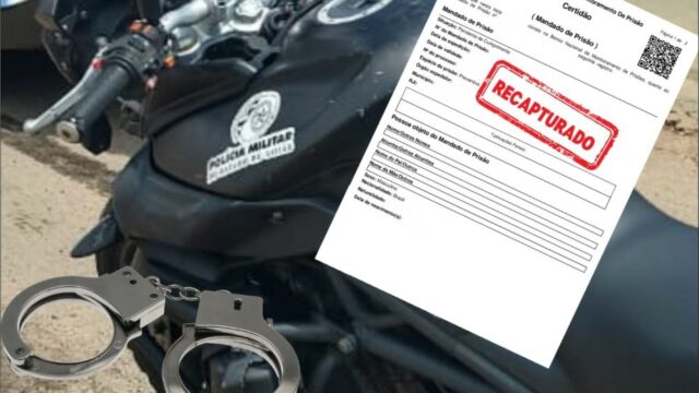 Tático Motociclístico recaptura foragido da justiça bairro Primavera, em Catalão