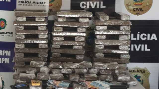 Operação conjunta entre PC/GENARC e 18ºBPM/GPT prendem três traficantes e retiram 103,5kg de maconha das ruas de Catalão