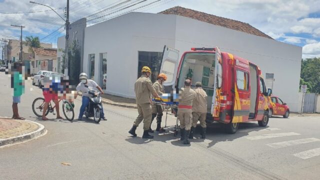 Motociclista fica ferido após queda no centro em Catalão