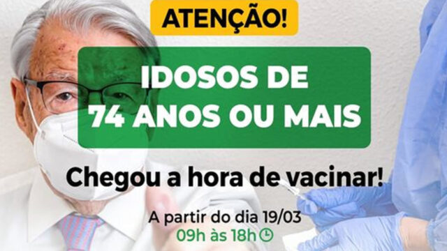 Vacinação contra Covid-19 em idosos com 74 anos começa amanhã em Catalão; veja pontos de imunização